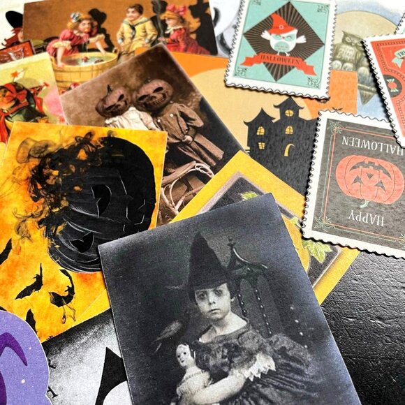Halloween Junk Journal Ephemera 55 Pieces Horror Scary Gothic mq Craft Embellish - Picture 5 of 7
